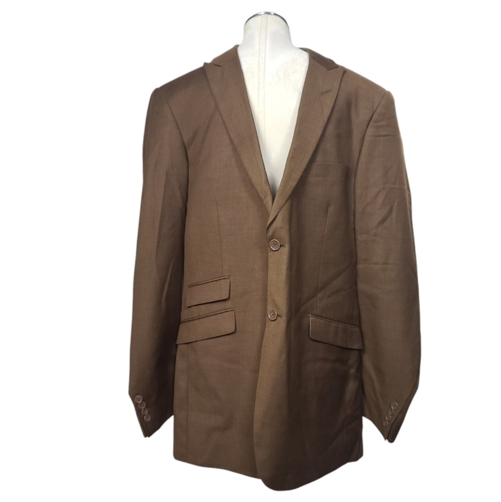 Stacy Adams Gold Brown Suit Blazer Jacket 40L